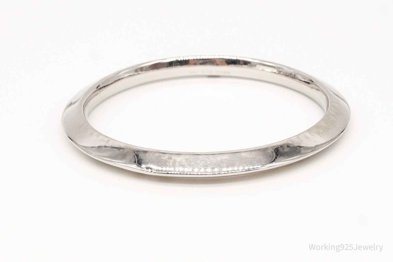 Designer ELLE Single Ruby Sterling Silver Bangle … - image 3