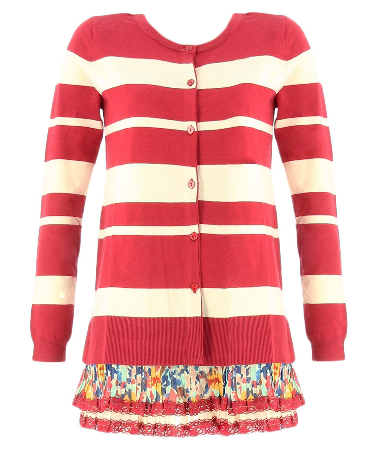 Jersey con suéter rot y crema My Twin Twinset JA73DArot Jersey con suéter rot y crema My Twin Twinset JA73DArot