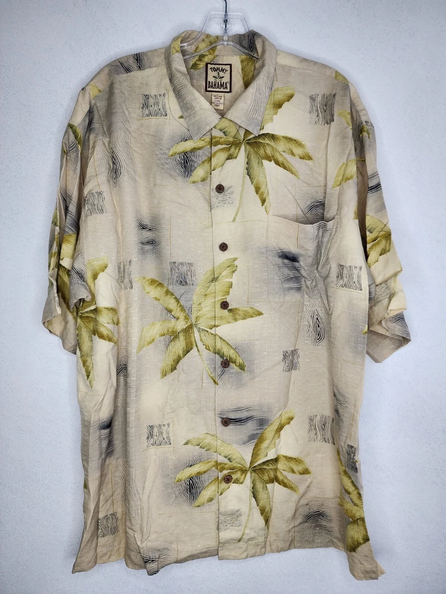 TOMMY BAHAMA RN 86549 Men’s Tropical Hawaiian Button Down Silk Shirt Size L