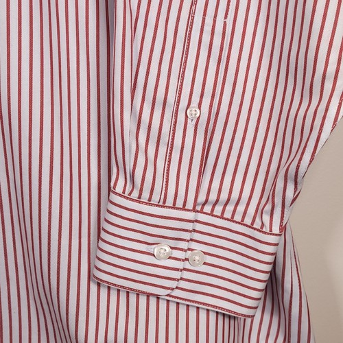 Joseph & Feiss 80s 2-Ply Men's 17 32/33 Silver & Red Long Sleeve Dress Shirt - Picture 6 of 9