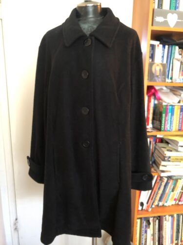 Roaman's Women's Black Long Coat Warm Fleece Work Casual Plus Size 3X New - Picture 2 of 9