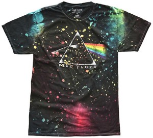 Offiziell Lizenziert Pink Floyd Dark Side Vdye Batik T-Shirt Rock Gilmore Offiziell Lizenziert Pink Floyd Dark Side Vdye Batik T-Shirt Rock Gilmore