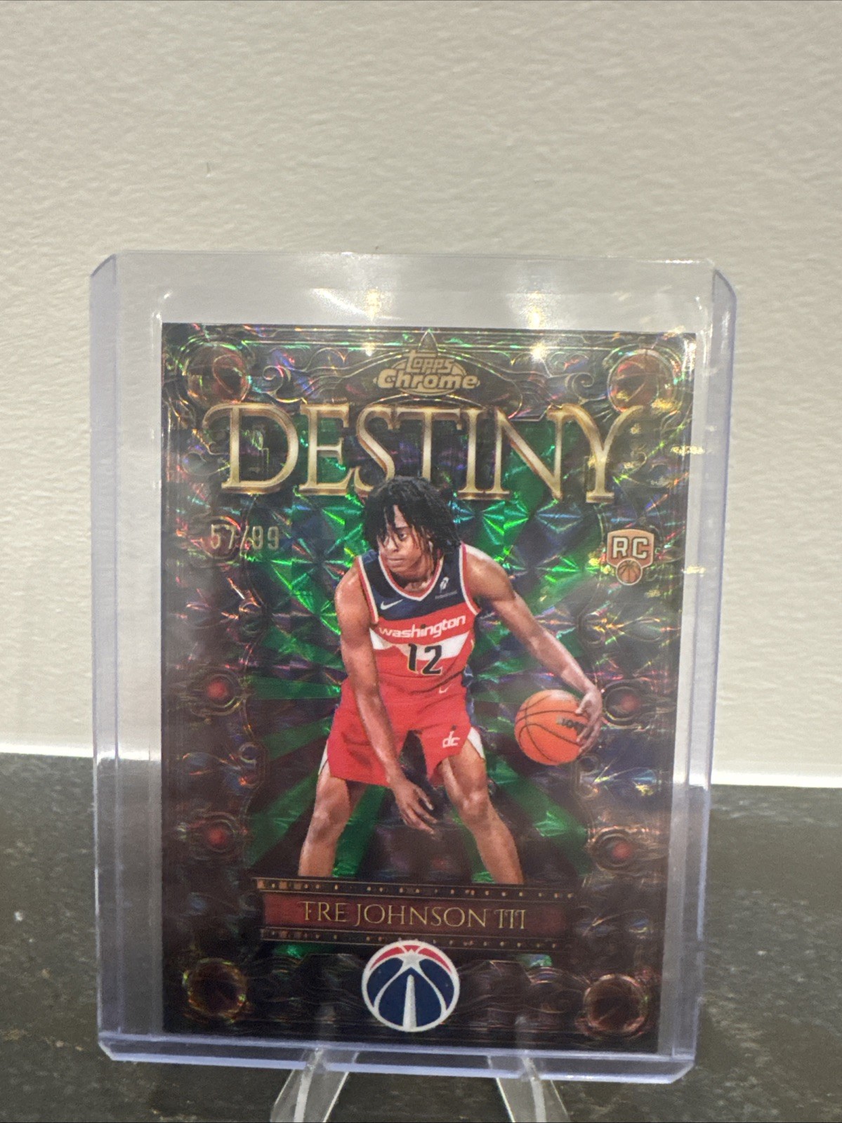 2025-26 Topps Chrome Tre Johnson III Destiny Rookie Green Geometric /99