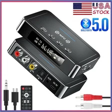 Bluetooth 5.0 Receiver Transmitter Wireless 3.5mm AUX NFC to 2 RCA Audio Adapter
