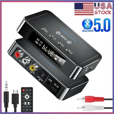 3 IN 1 NFC Bluetooth 5.0 Transmitter Receiver Audio Adapter Home Stereo FM AUX