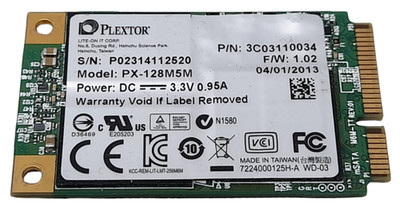 Plextor PX-128M5M 128GB mSATA SSD Solid State Drive 100% Health
