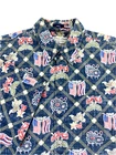 Reyn Spooner Dietrich Varez Men's 2020 Commemorative Flag AOP Blue Shirt Large