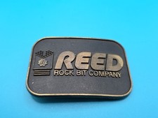 Vintage Men's Brass Mining Belt Buckle Reed Rock Bit Company