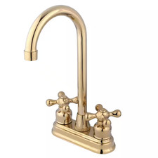 Victorian 2-Handle Bar Faucet Deckplate Included in Polished Brass