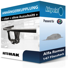 Für Alfa Romeo 147 Fliessheck 01.2001-03.2010 AUTO HAK Anhängerkupplung starr