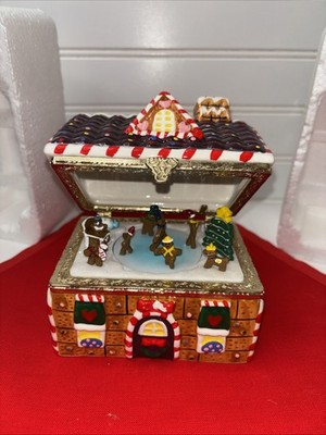 Lg Mr Christmas Porcelain Gingerbread Music Box
