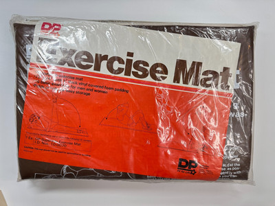 DP Exercise Mat 72'' x 24'' VINTAGE NEW SEALED Brown Exercises Printed on Mat NOS