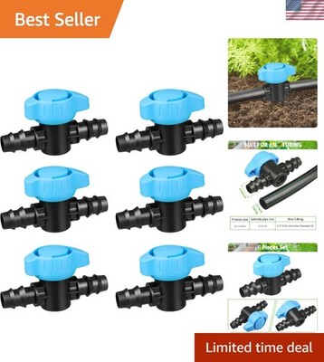 Eco-Friendly 6 Pack 1/2'' Barbed Valves for Leak-Proof Drip Irrigation Systems