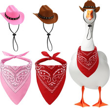 2 Set Porch Goose Outfits with Bandana Scarf for 23"/ 17'' Lawn Goose Statue Clo