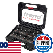 Trend 12 Piece Router Cutter Starter Set 1/4 Inch Shank Tungsten Carbide Tipped