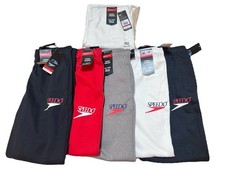 Speedo Men's Swim Shorts Elastic Waist Solid Colors Black Red Gray White Navy M