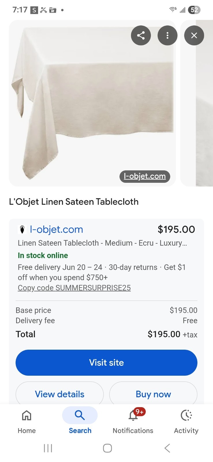 L'objet Linen Sateen Tablecloth