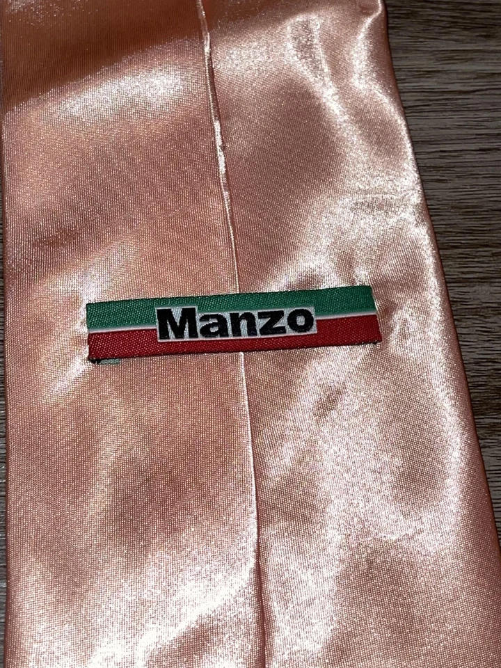 Corbata Manzo Para Hombres Talla Única Melocotón Satinado Poliéster Corbata Sólida Boda Vestido Formal Foto 3 de 4