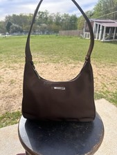 Nine West Brown Shoulder Bag with Zip Closure, Logo Accent, Inner Pockets