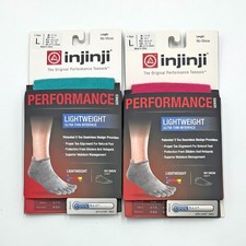 2 Pairs Women's Lightweight Run Toe No Show Socks Size L 2 Colors Mix injinji