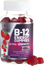 Vitamin B12 Energy Gummies - Extra Strength 4500mcg Chewable for Energy, Metabol