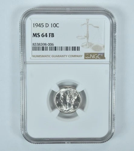 1945-D Mercury Dime MS64 FB NGC Brown Label *7770
