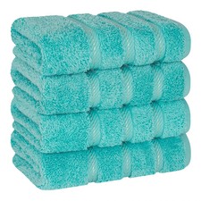 American Soft Linen Hand Towels, Hand Towel Set of 4, 100 Turkish Cotton Hand