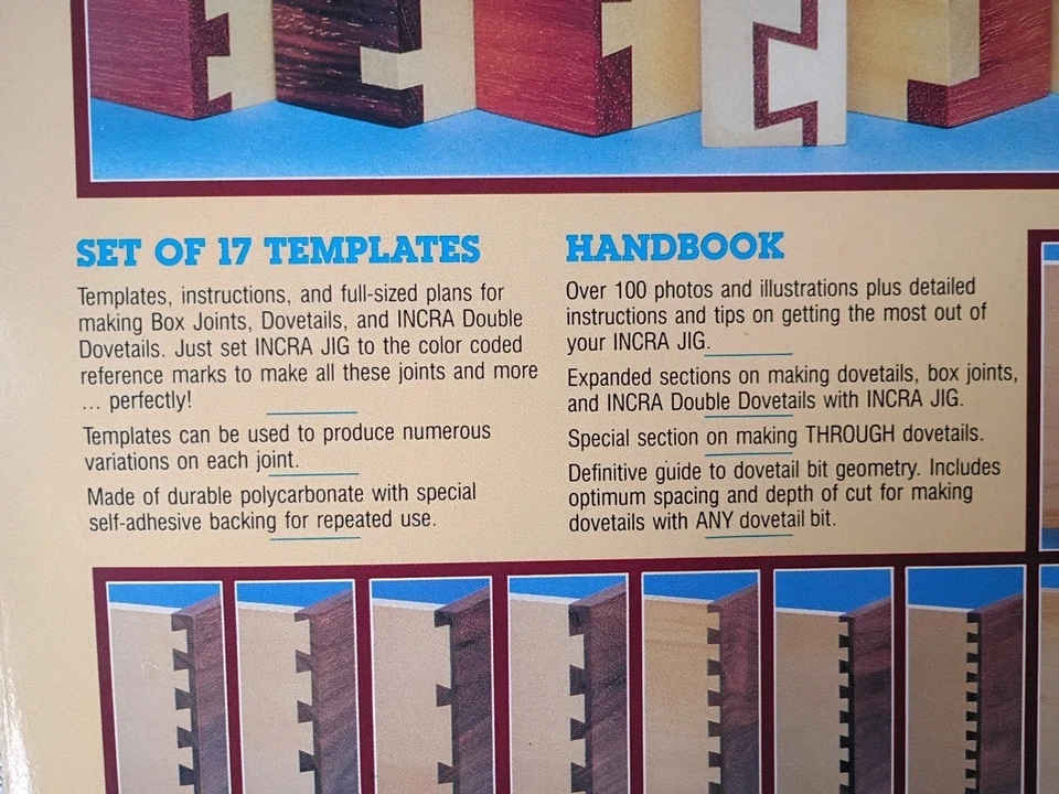 The Official Incra Jig Handbook and Templates 1989 woodworking dovetail joints - Image 2 of 4