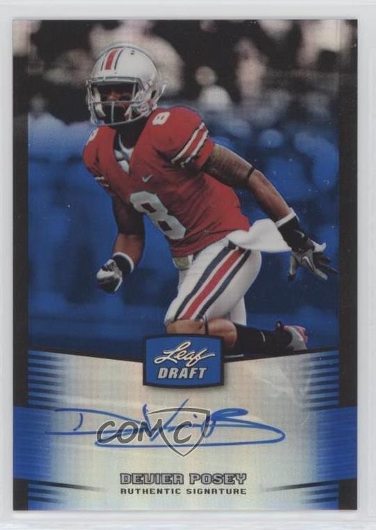 2012 Leaf Metal Draft Blue 24/25 DeVier Posey #DP2 Rookie Auto RC 0s3