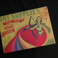 Blue Q Tins Collectible Tin Retired Art Supplies Archer Design Unique Gift