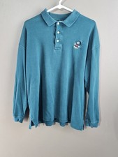 Vintage The Disney Store T Shirt Mickey Mouse Long Sleeve Polo Tee Size L