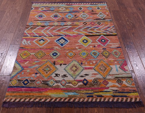 Moroccan Handmade Wool Rug 4' 0" X 5' 10" - Q23578 - Picture 3 of 7