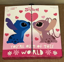 Disney Lilo  Stitch Out Of This World 3 Pairs Socks Size 4-10 Valentine XOXO