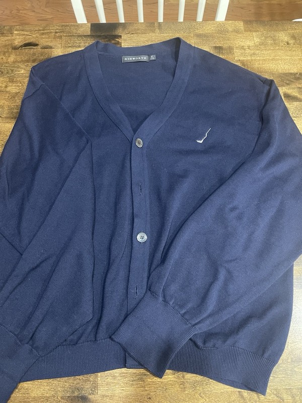 Ashworth XL GOLF MENS NAVY CARDIGAN 