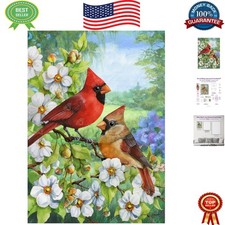 Fun and Relaxing Cardinal Couple Diamond Painting Canvas - Full Kit, 13" x 18"