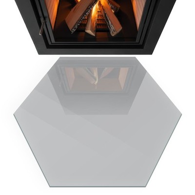 Glas Funkenplatte Kaminglas Sicherheitsglas Bodenplatte Farbe Hellgrau 40 cm