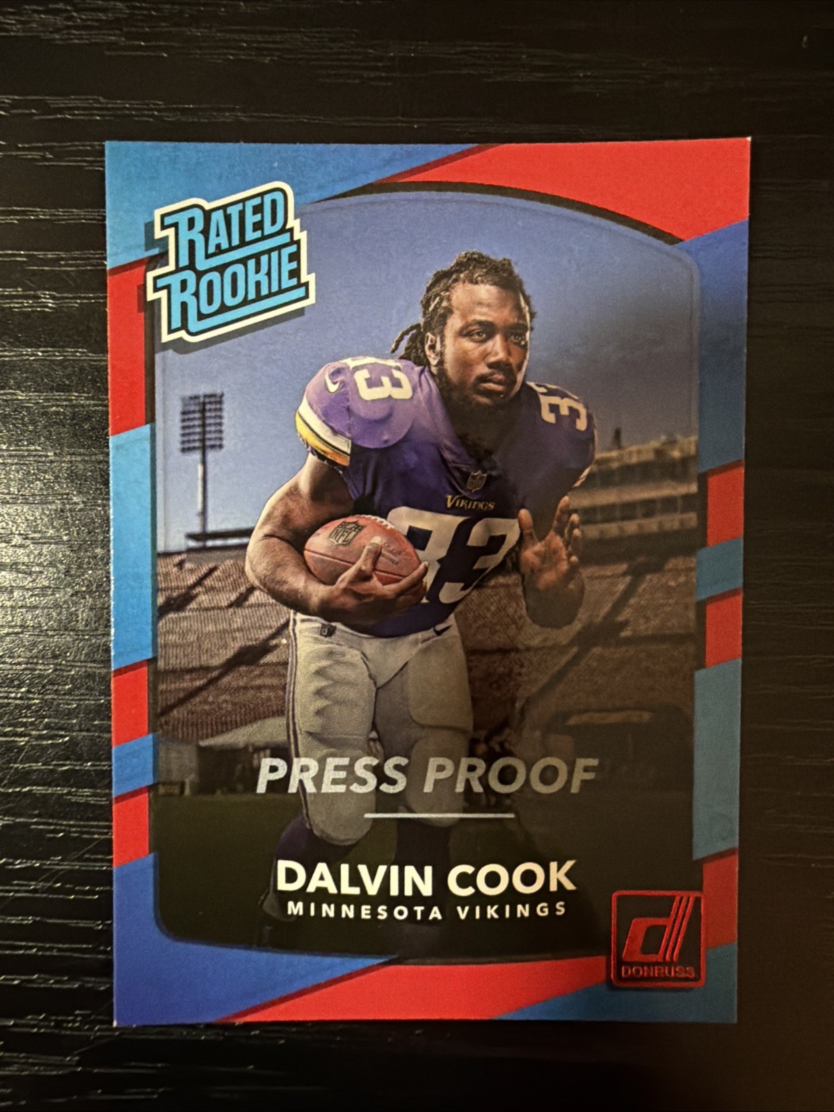 2017 Panini Donruss - Rated Rookie Dalvin Cook #343 Press Proof Red (RC)