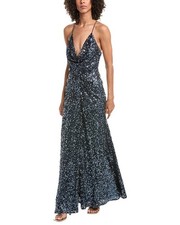Halston Manon Sequin Gown Women's Blue 0