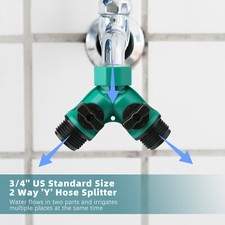 90 Splitter Faucet Dual Head Two-way Garden Tap Connector Adapter Hose Plastic 90 Splitter Faucet Dual Head Two-way Garden Tap Connector Adapter Hose Plastic
