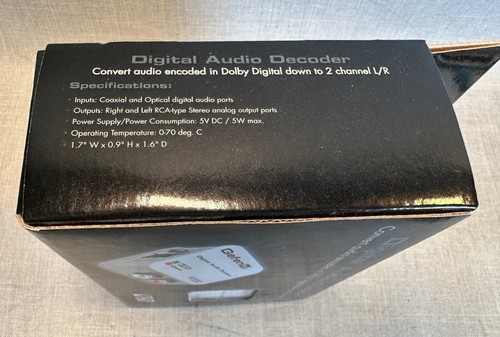 NEW! Gefen TV Digital Audio Decoder Dolby Digital to Analog Converter + CABLES - Picture 3 of 9