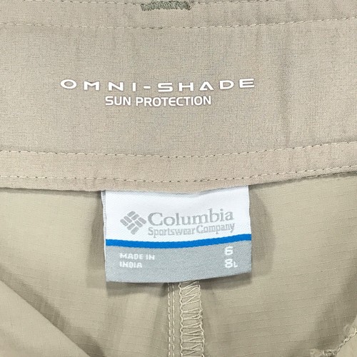 Columbia Kestrel Ridge Shorts Women's 6 (31x8) Beige Nylon 5 Pocket Adjust Waist - Picture 4 of 8