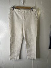 Banana Republic Womens Size 12 Martin Fit Textured Pants White Cropped 2961