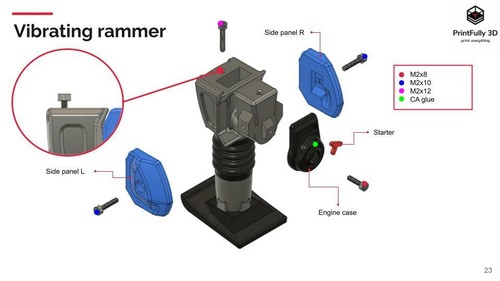 PrintFully3D 1/10 Scale Vibrating Rammer 3D Printed Crawler Accessories Trial - Picture 3 of 6