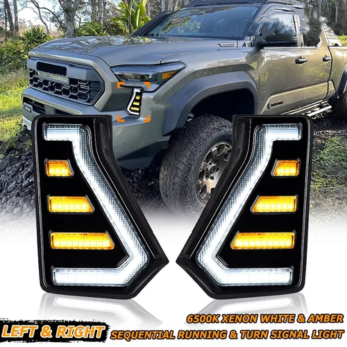 For Toyota Tacoma 2024 2025 LED DRL Fog Light Daytime Runnning Light W/Turn - Bild 2 von 14