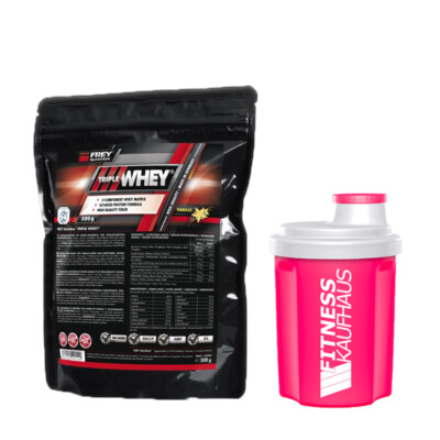 (51,80 EUR/kg) Frey Nutrition Triple Whey 500g Eiweiss + Ladyline Shaker NEU