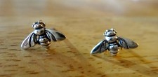Sterling Silver TINY 7x10mm Insect Bug Bee Studs Posts Earrings 