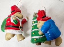 Paddington Bear 1998 Ornaments Santa and Christmas Tree