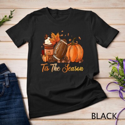 Pumpkin Spice Football Tis The Season Fall Thanksgiving Unisex T-shirt