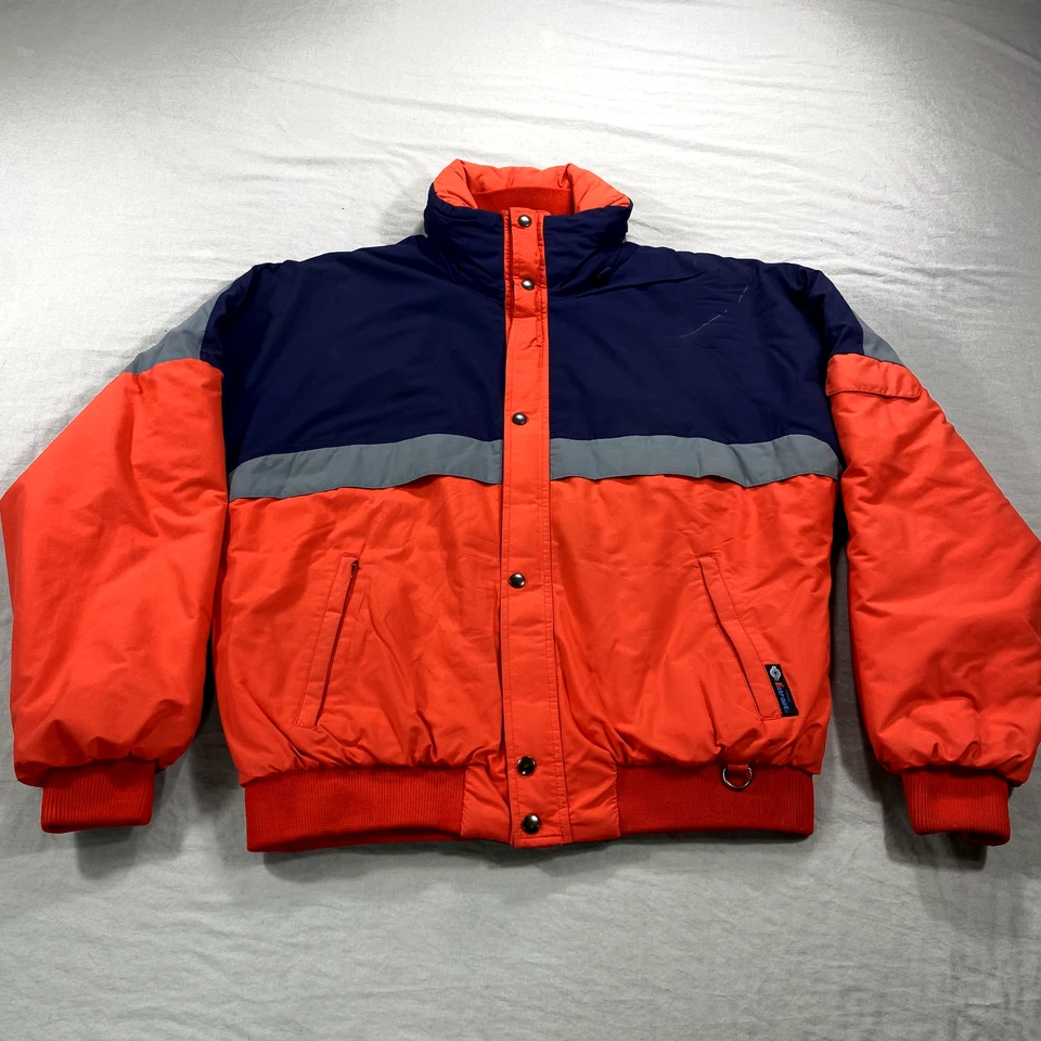 VTG Ibex Jacket Womens XL Red Puffer Hood Insulated Full Zip Coat 80s Ski Snow * - Image 4 of 4