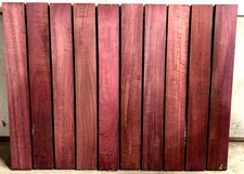 24": (10) KILN DRIED S4S PURPLEHEART LUMBER WOOD LUMBER 5BF ~24" X 3" X 3/4"